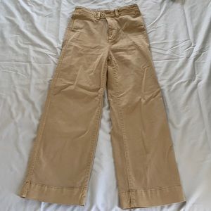 High rise wide leg crops